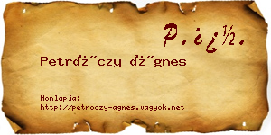 Petróczy Ágnes névjegykártya