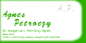 agnes petroczy business card