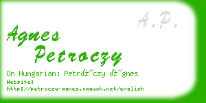 agnes petroczy business card